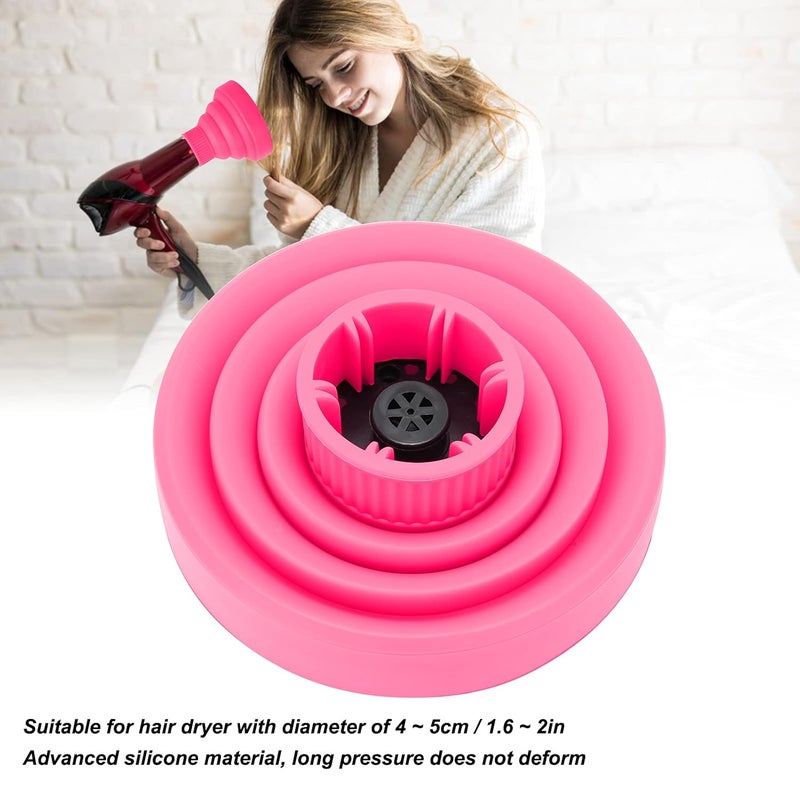 woobles Hair Dryer Diffuser, Universal Collapsible Hair Dryer Diffuser, Professional Blow Dryer Diffuser Portable Travel Folding Hair Blow Dryer Diffuser Attachment for Natural Thick Hair(pink) - Image 3